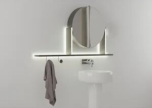 desivero design complemento integrato d'arredo e illuminazione float 1300 mud codice prod: specchiera1300_mud