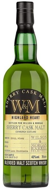 WILSON E MORGAN Wilson & Morgan House Sherry Cask Malt Schotch Whisky Cl 70