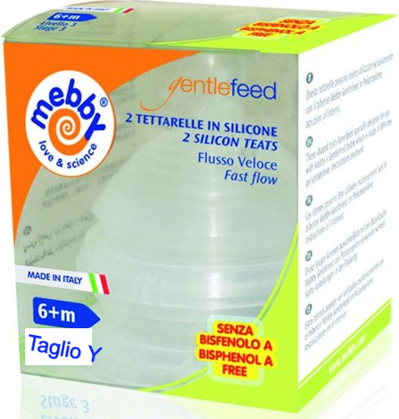 Mebby GentleFeed Tettarelle flusso abbondante per biberon da 6+ mesi (2 pz) Mebby GentleFeed Tettarelle flusso abbondante per biberon da 6+ mesi (2 pz)