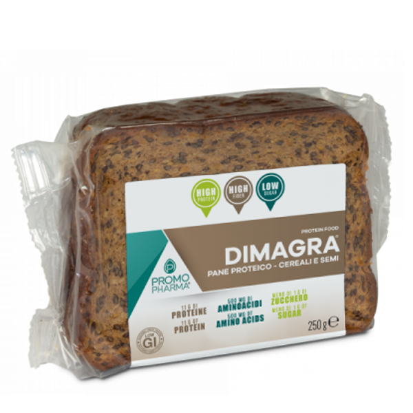 promopharma dimagra protein snack pane proteico a fette cereali e semi (250 g)