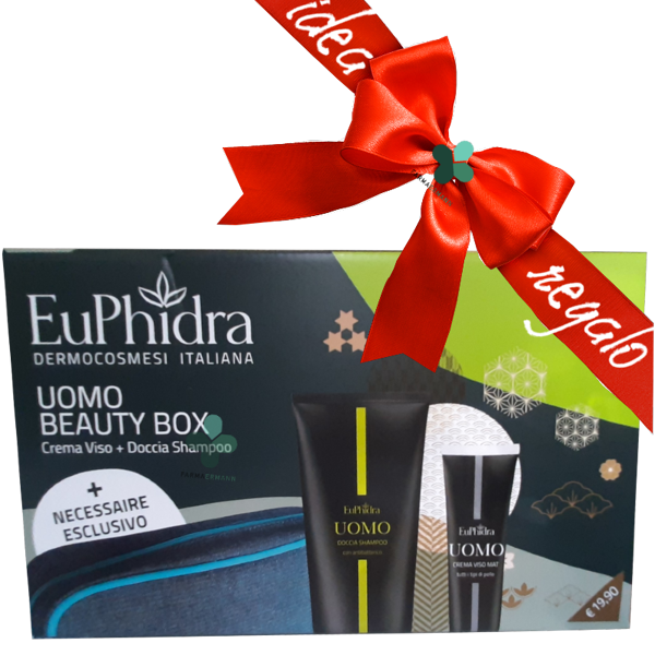 zeta farmaceutici euphidra uomo beauty box idee regalo (crema viso 50ml + doccia shampoo 200ml + necessaire omaggio)