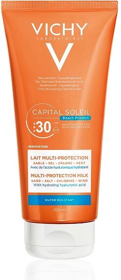 Vichy Capital Soleil Beach Protect latte solare multi protezione da sabbia sale cloro e vento per viso e corpo spf30 (200 ml)