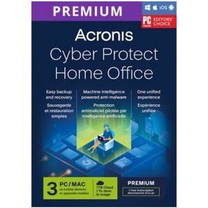 Acronis Cyber Protect Home Office Premium + 1TB Cloud Storage 3 Dispositivi 1 Anno