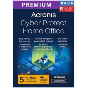 Acronis Cyber Protect Home Office Premium + 1TB Cloud Storage 5 Dispositivi 1 Anno