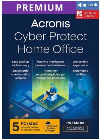 Acronis Cyber Protect Home Office Premium + 1TB Cloud Storage 5 Dispositivi 1 Anno