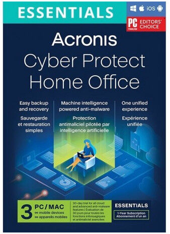 Acronis Cyber Protect Home Office Essential 3 Dispositivi 1 Anno