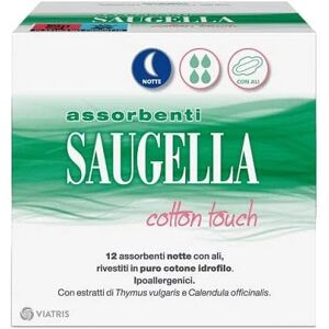 Saugella Assorbenti Notte Con Ali Cotton Touch 12 Pezzi