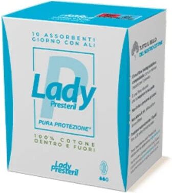 LADY PRESTERIL Assorbenti Giorno Con Ali Ripiegati Biodegradabili 10 Pezzi