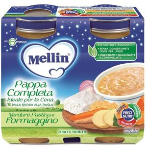 Mellin Pappa Completa Verdure Pastina E Formaggino 2 Vasetti 200 g