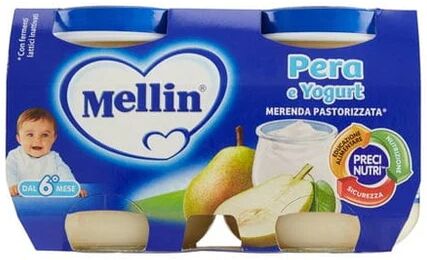 Mellin Merenda Yogurt E Pera 2x 120g