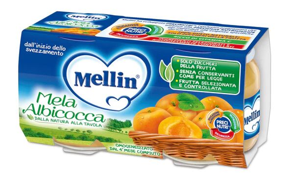 Mellin Omogeneizzato Albicocca Con Mela 2 Vasetti 100 g