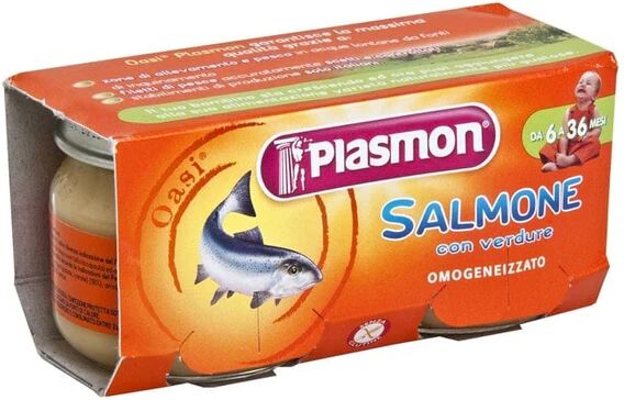 PLASMON Omogeneizzato Salmone Con Verdure 2x80 g