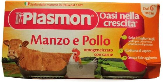 PLASMON Omogeneizzato Manzo e Pollo 2x80 g