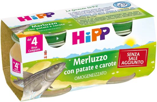 HIPP Omogeneizzato Merluzzo Con Patate E Carote 80 g 2 Vasetti