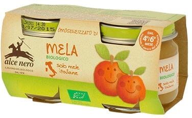 ALCE NERO Omogeneizzato Di Mela Biologico 2x80 g Vasetti