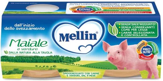 Mellin Omogeneizzato Di Maiale Con Verdure 2 Vasetti 80 g