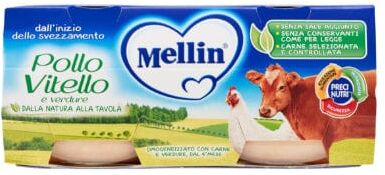 Mellin Omogeneizzato Pollo Vitello Verdure 2x80 g