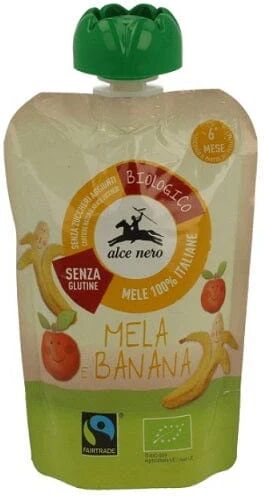 ALCE NERO Purea Mela Banana Biologica 100 g