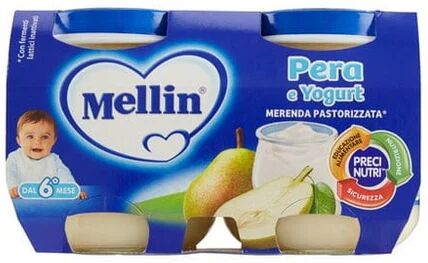 Mellin Merenda Yogurt E Pera 2x 120g