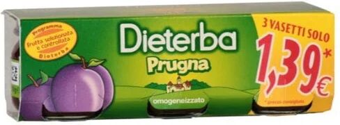 DIETERBA Omogeneizzato Prugna 3x80 g