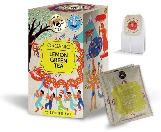 MINISTRY OF TEA Organic Lemon Green Tea Tè Verde Limone Bio 20 Filtri