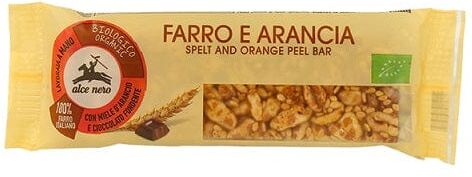 ALCE NERO Barretta Bio Farro Cioccolato E Arancia 22 g