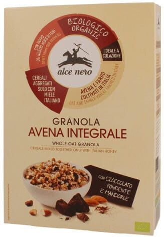 ALCE NERO Granola Avena Integrale Cioccolato Fondente E Mandorle 300 g