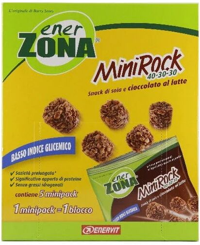 ENERZONA Minirock Snack Soia e Cioccolato Latte 40-30-30 5 Minipack