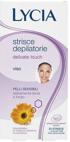 LYCIA Strisce Depilatorie Delicate Touch Viso 20 Pezzi