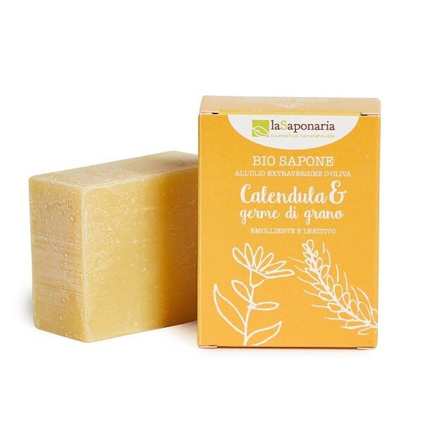 LA SAPONARIA Calendula e Germe Di Grano Sapone Biologico 100 g All'olio Extravergine D'oliva