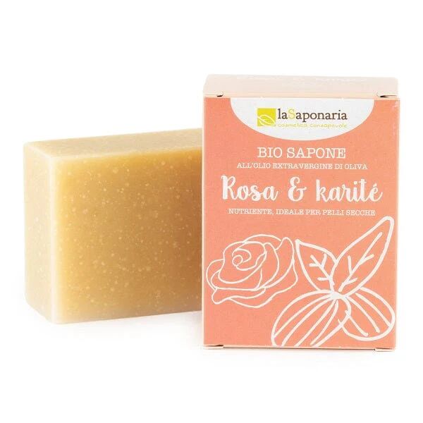 LA SAPONARIA Rosa e Karitè Sapone Biologico 100 g All'olio Extravergine D'oliva