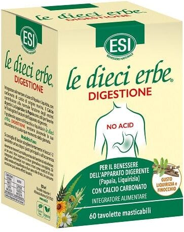 ESI Le Dieci Erbe Digestione No Acid 60 Tavolette Masticabili