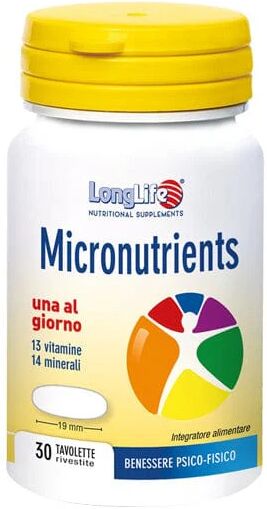 LONGLIFE Micronutrients Integratore Alimentare 30 Tavolette