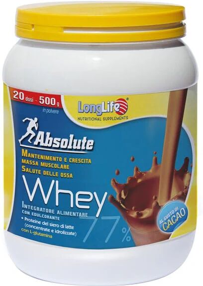 LONGLIFE Absolute Whey Integratore Alimentare Cacao 500 g 20 Dosi