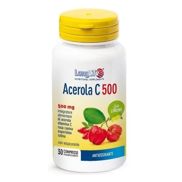 LONGLIFE Acerola C 500 Gusto Limone 30 Compresse Masticabili