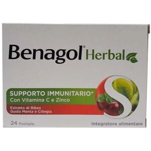 BENAGOL 24 Pastiglie Herbal Menta e Ciliegia