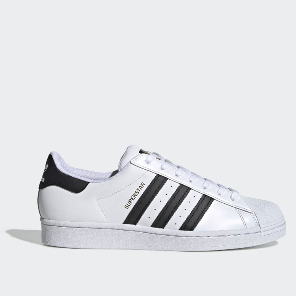 Adidas Scarpe Uomo Sneakers linea Superstar in Pelle colore Bianco e Nero-38