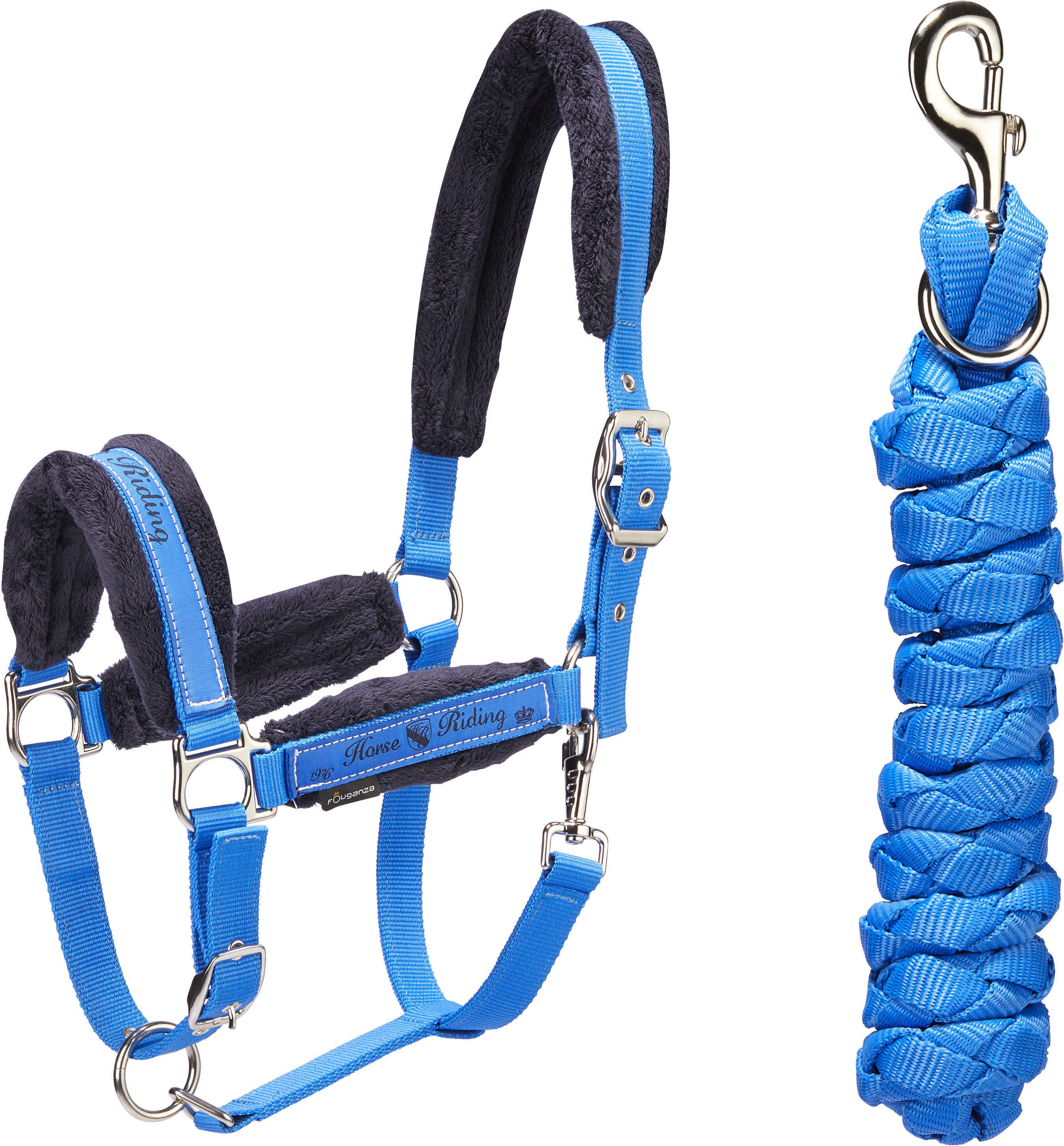 FOUGANZA Decathlon - Kit capezza e longhina equitazione WINNER pony e cavallo blu -