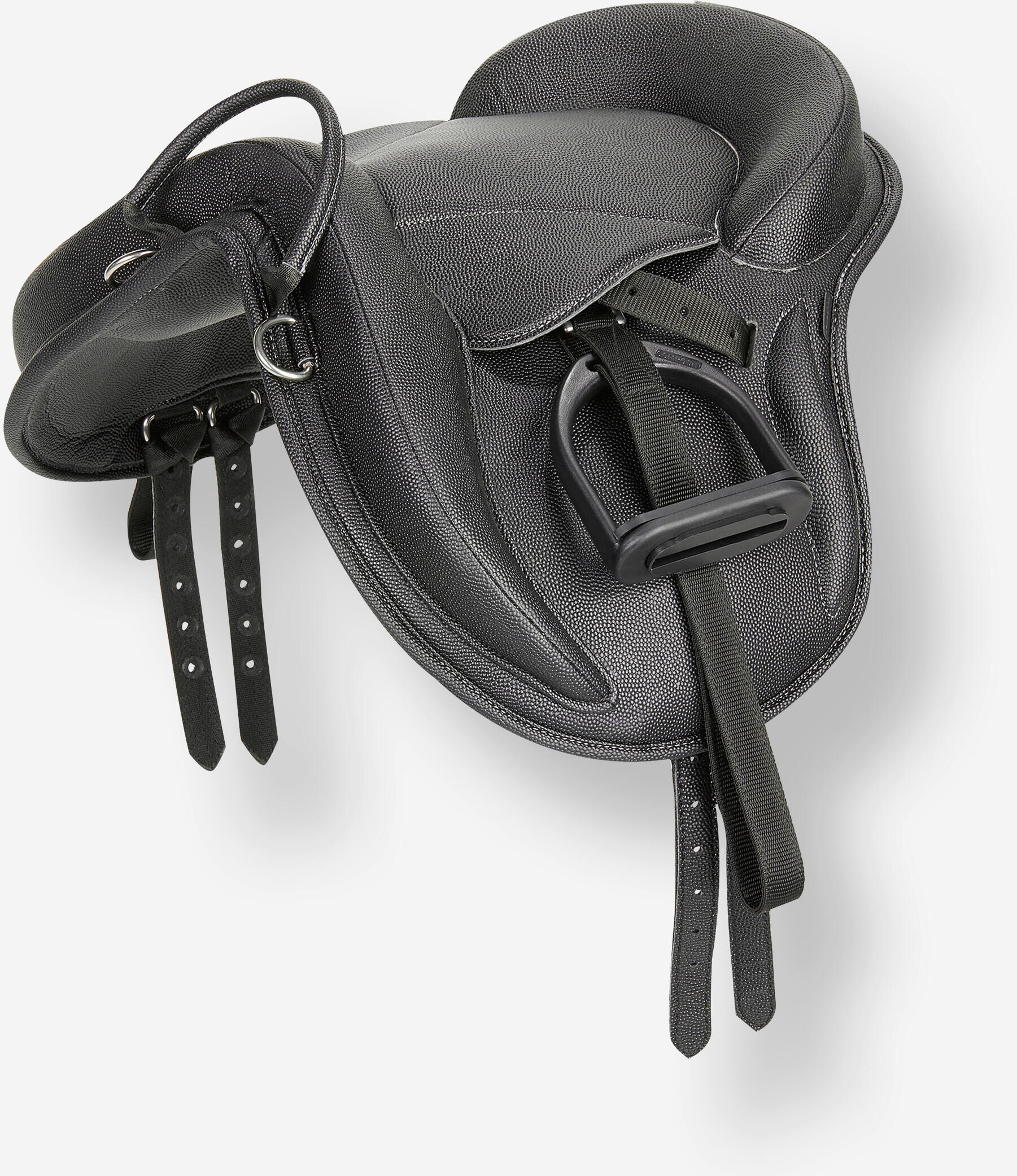 FOUGANZA Sella bardette equitazione sintetico equipaggiata 100 nera FOUGANZA Sella bardette equitazione sintetico equipaggiata 100 nera