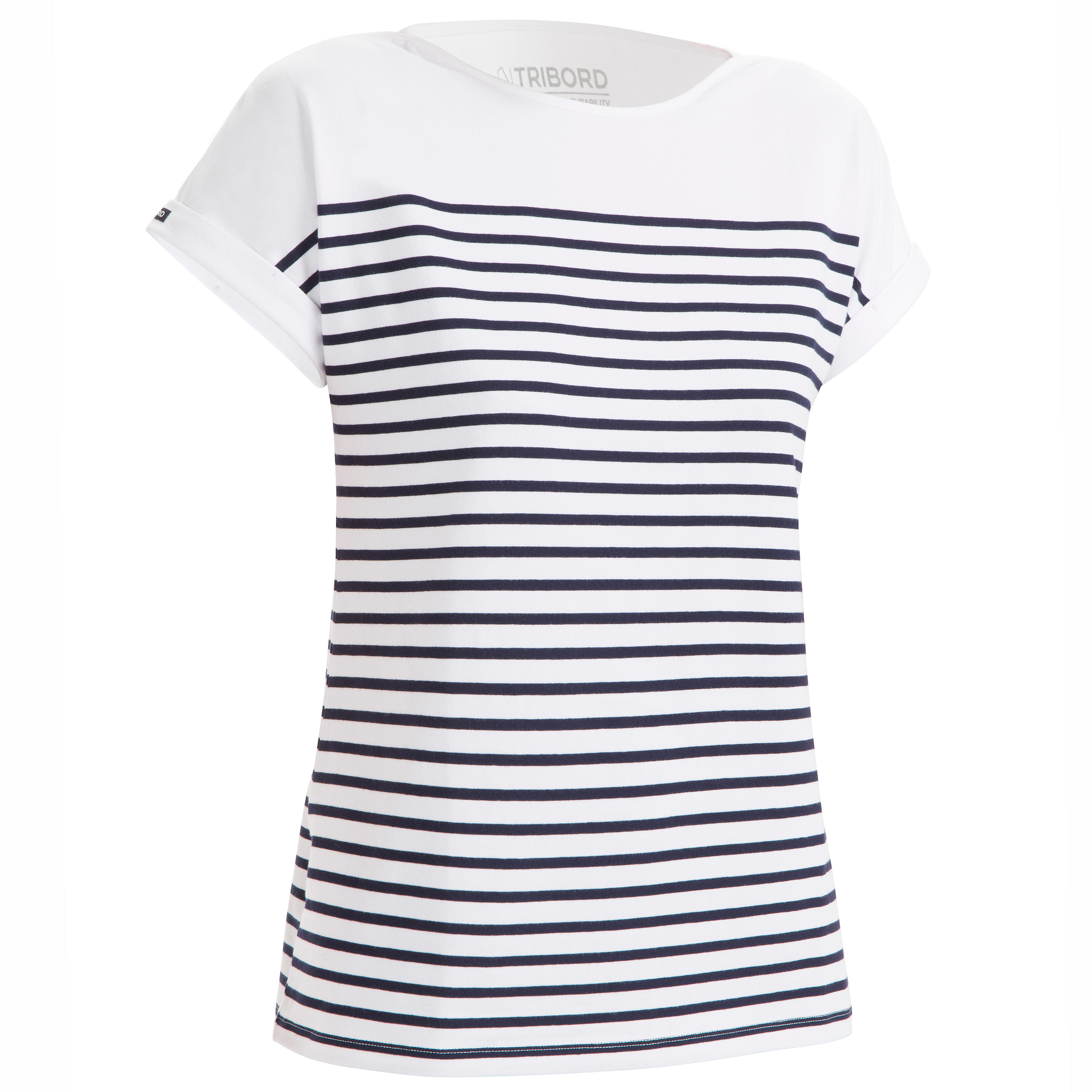 TRIBORD T-shirt vela donna SAILING 100 bianco-blu