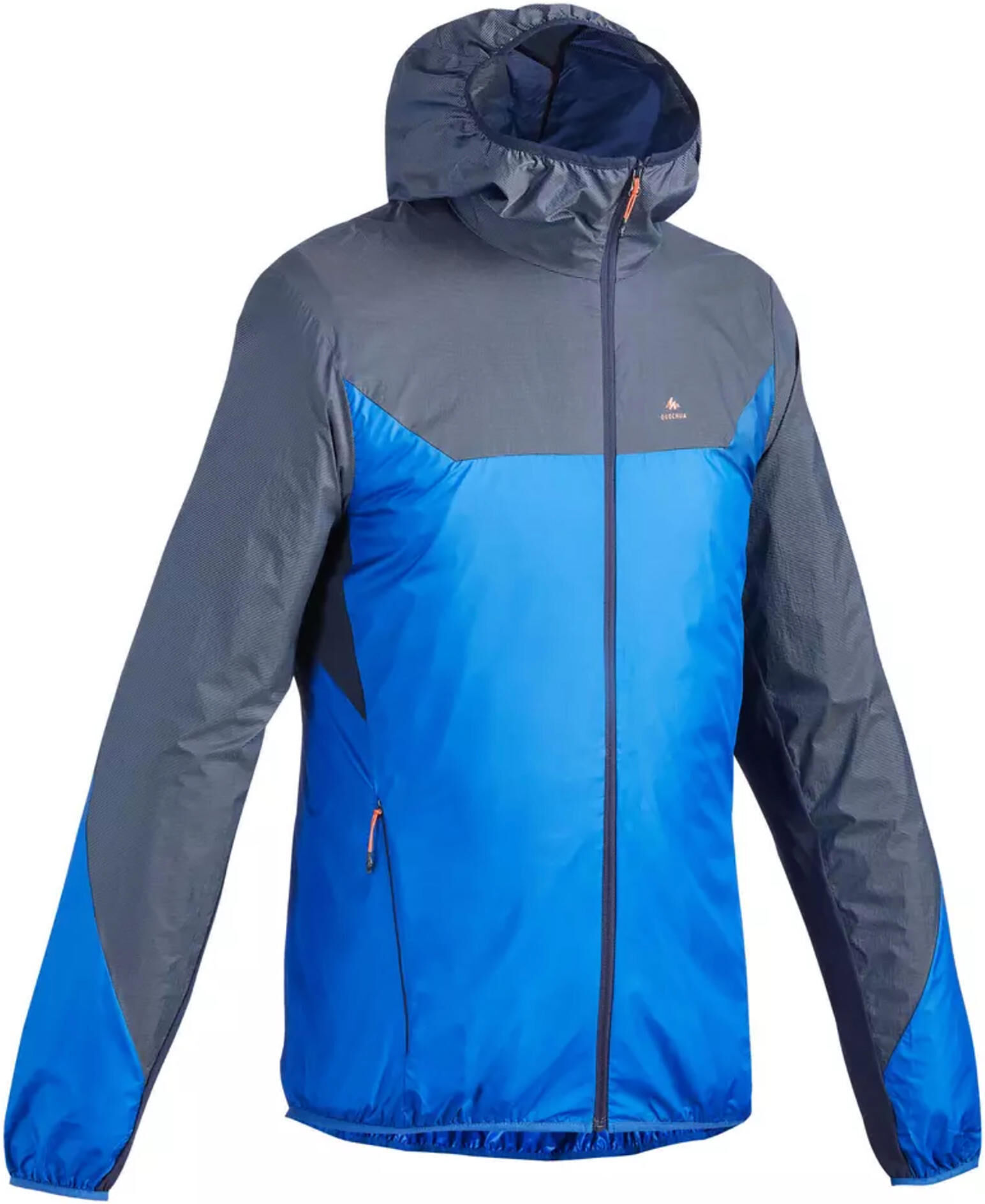 QUECHUA Decathlon - Giacca antivento montagna uomo FH500 HELIUM WIND grigio azzurra -