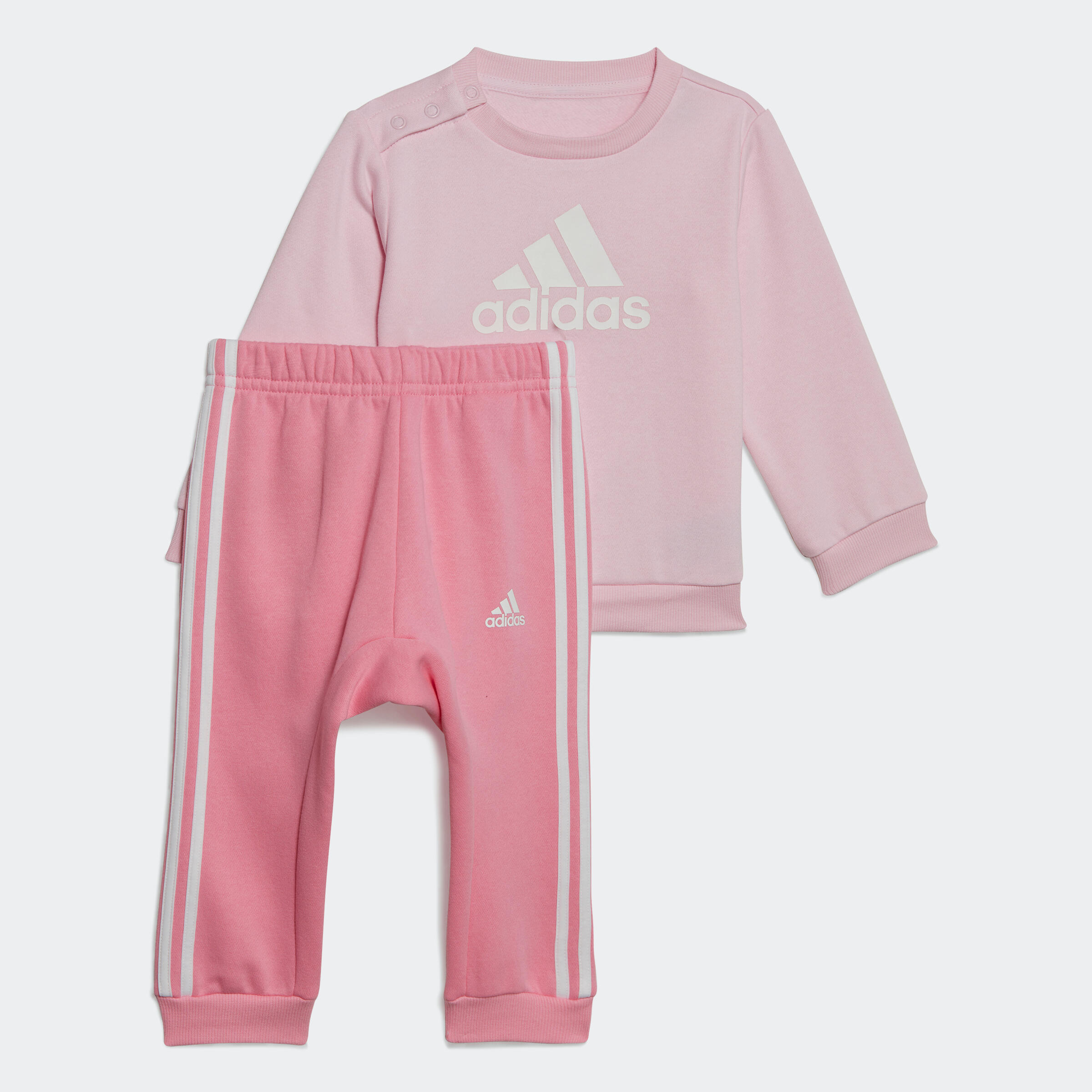 Adidas Tuta baby ginnastica misto cotone leggero rosa