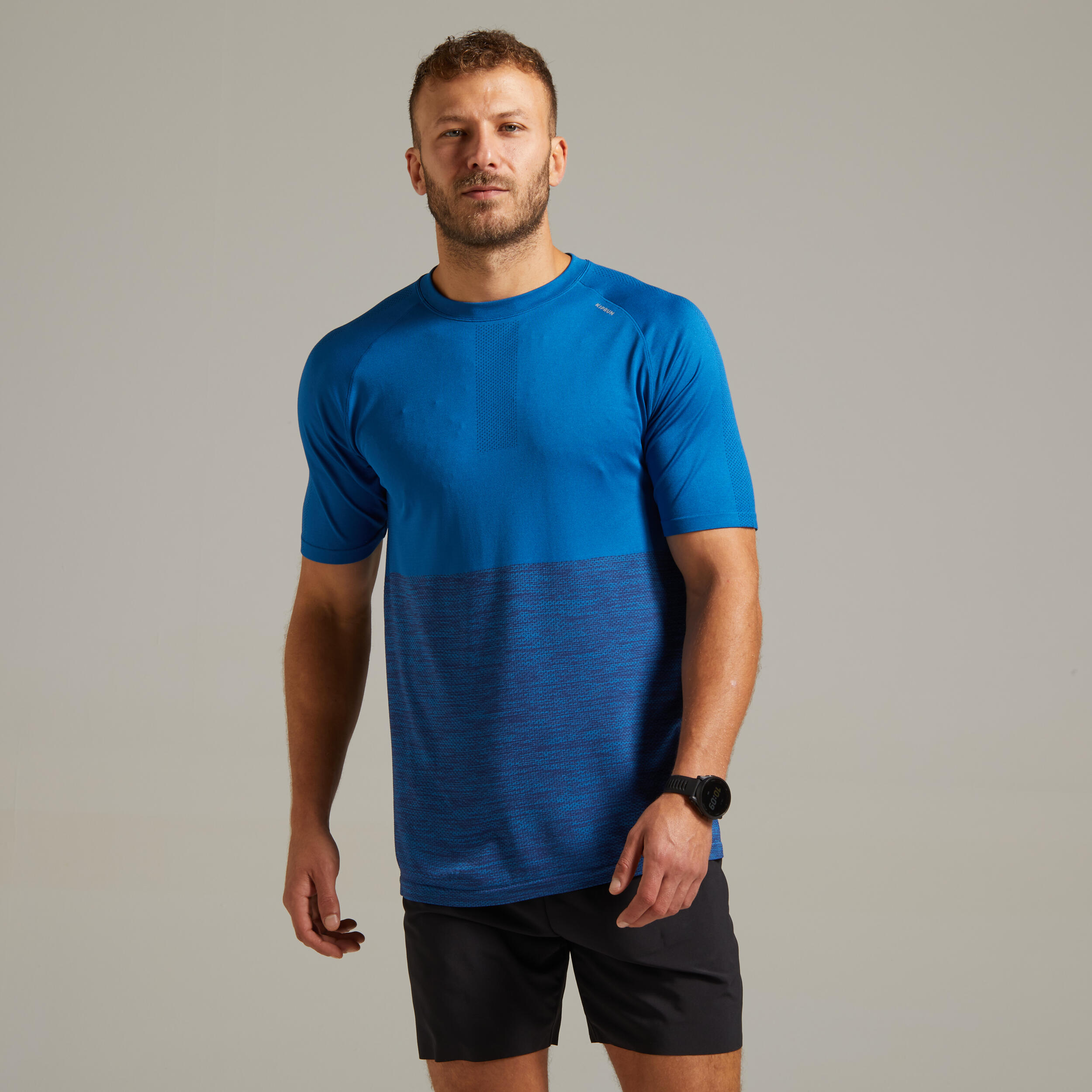 Kiprun T-shirt running uomo CARE azzurra