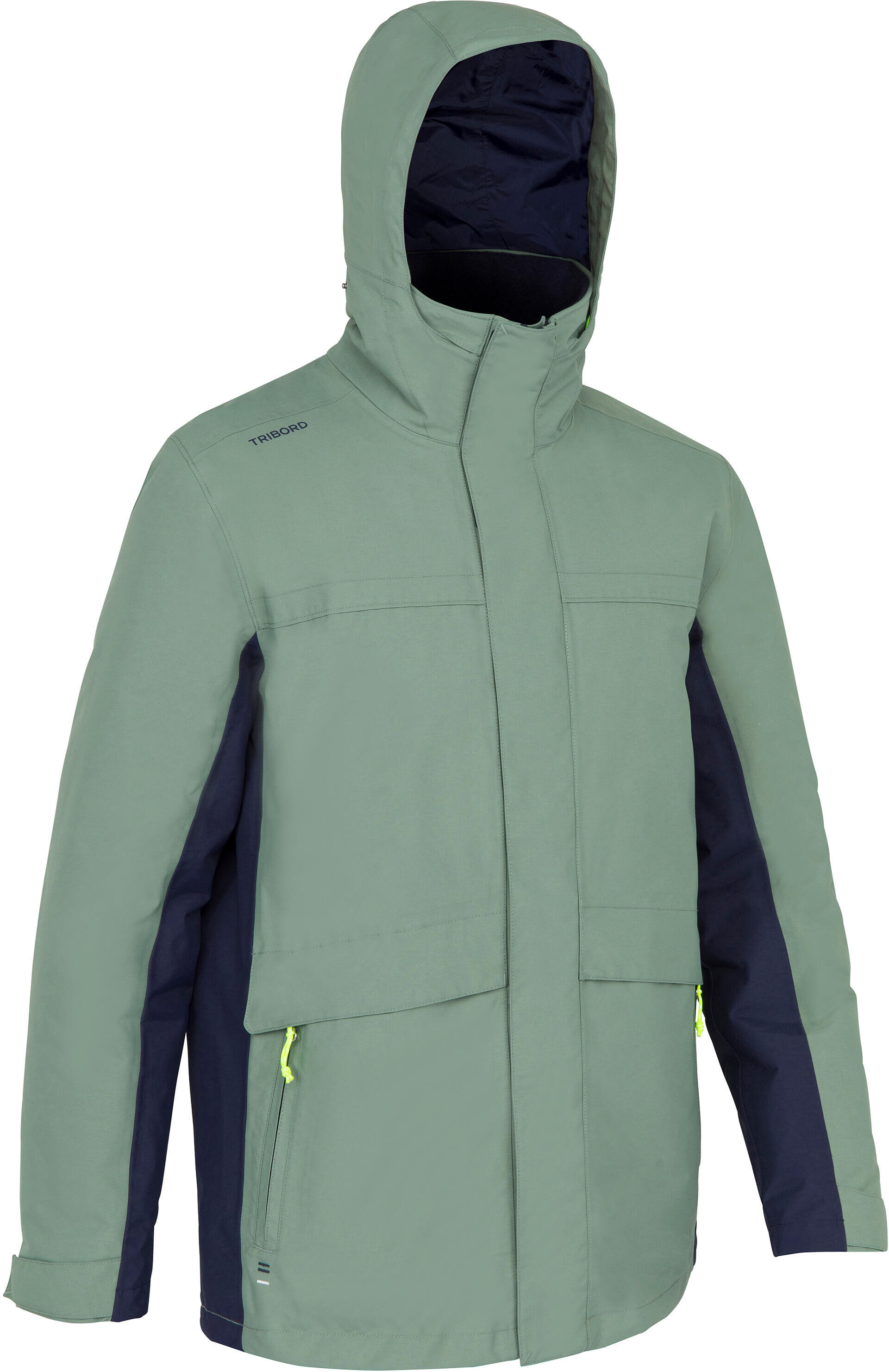 TRIBORD Giacca calda vela uomo SAILING 100 verde-blu