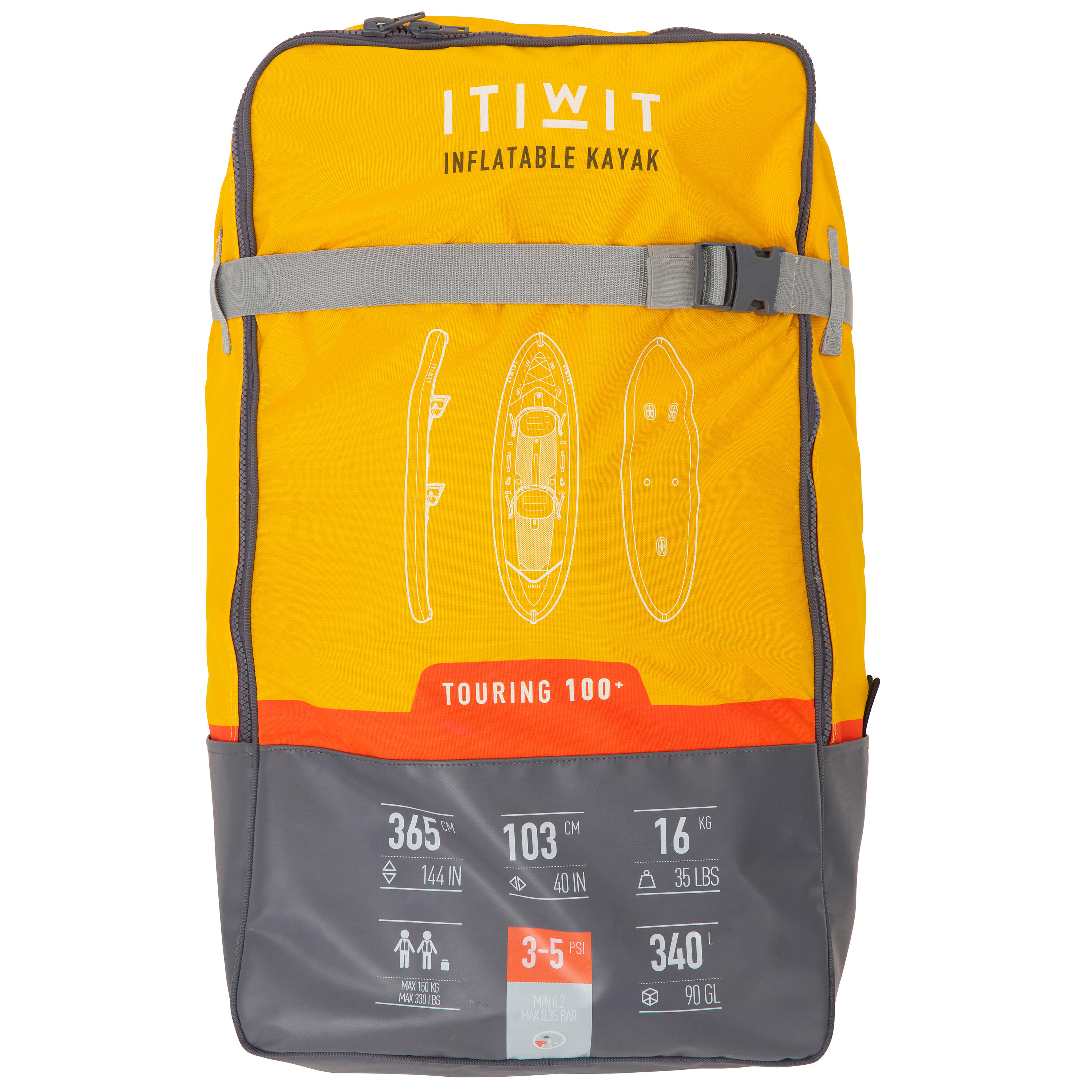 ITIWIT Zaino per kayak gonfiabile X100 2 P