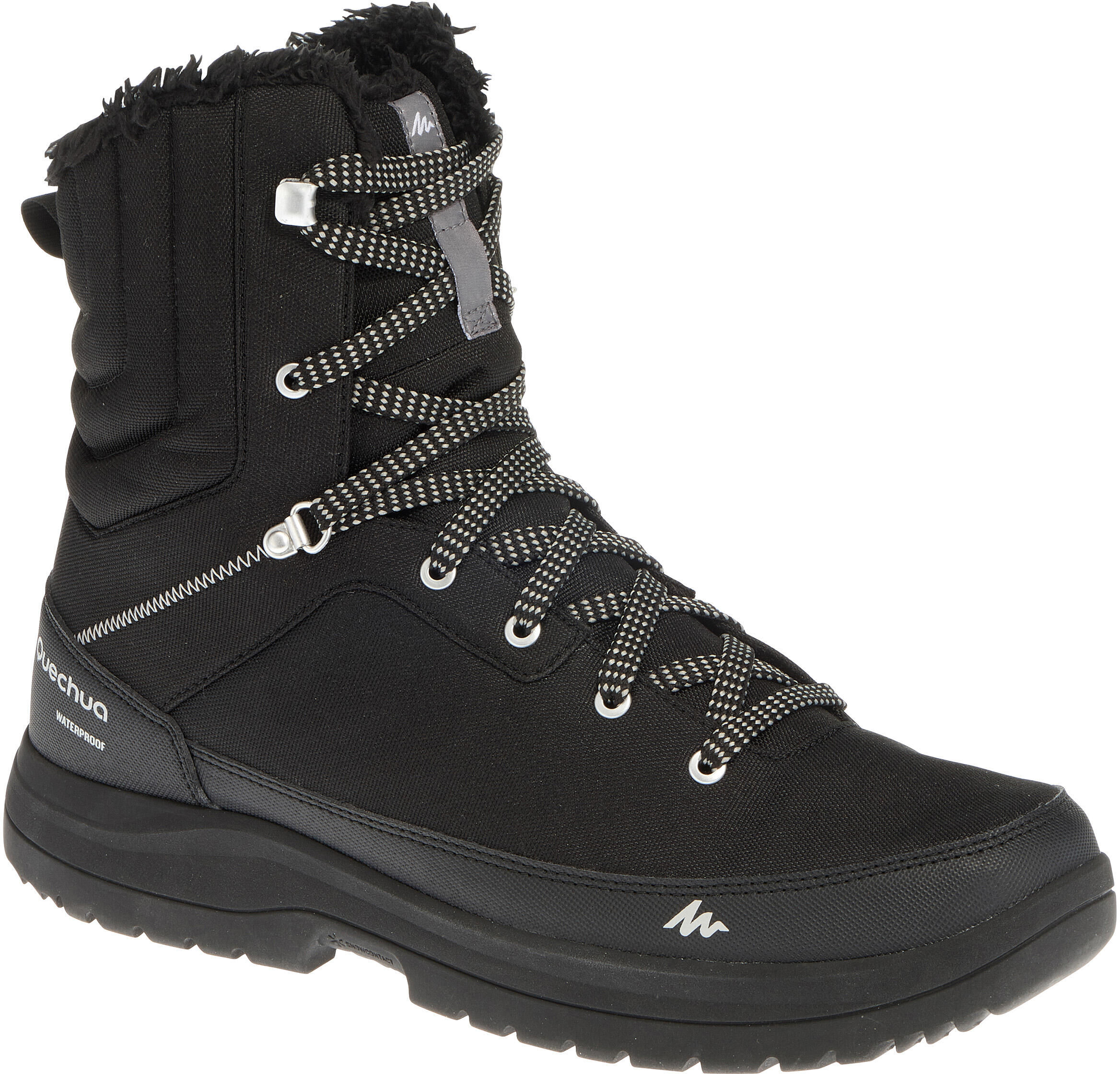 QUECHUA Scarpe trekking uomo SH100 ULTRA WARM HIGH impermeabili nere