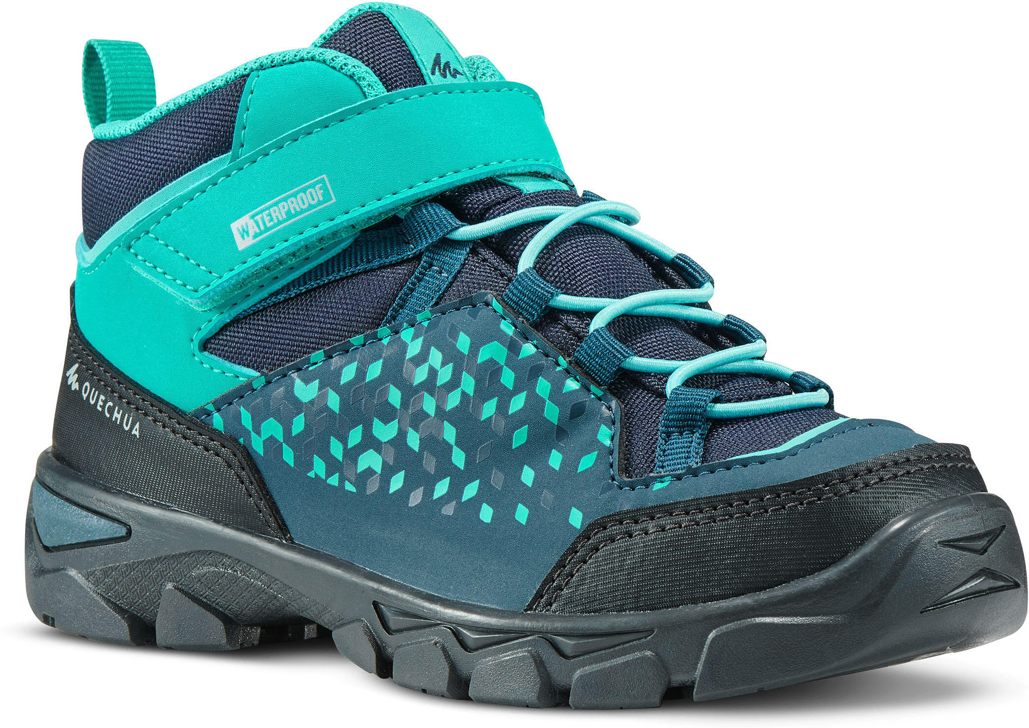 QUECHUA Scarpe trekking bambina MH120 MID impermeabili grigie