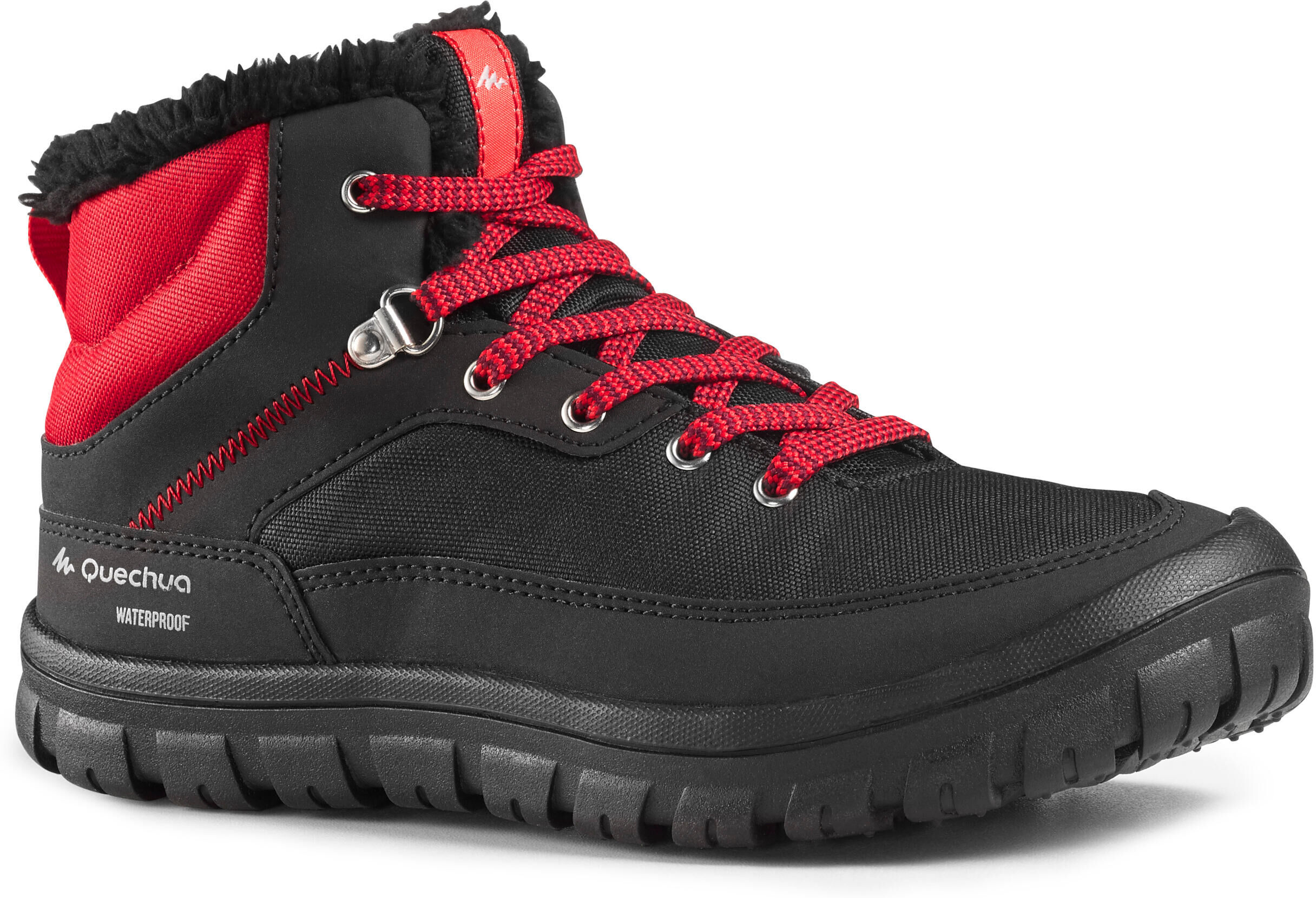 QUECHUA Scarpe trekking bambino SH100 WARM LACCI impermeabili nere