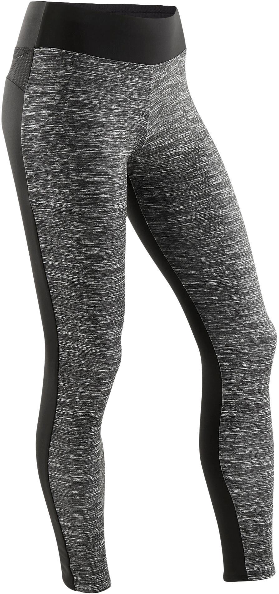 Domyos Decathlon - Leggings pesanti bambina ginnastica S500 neri con stampa -