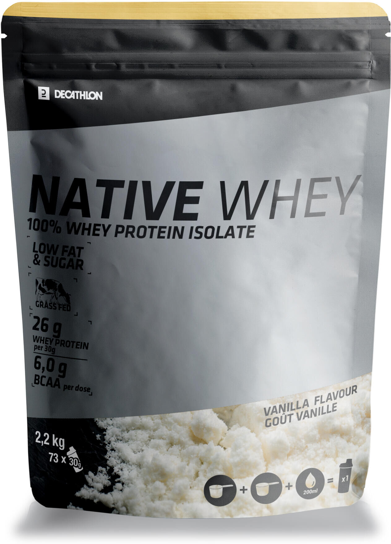 Domyos Proteine WHEY NATIVE vaniglia 2,2 kg Domyos Proteine WHEY NATIVE vaniglia 2,2 kg